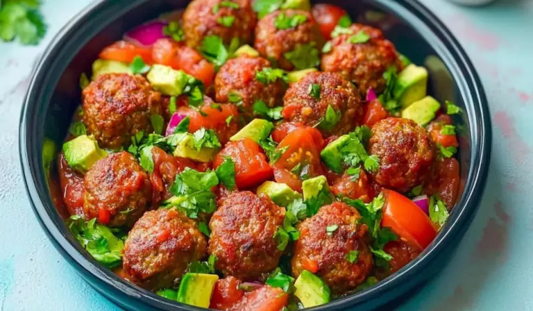 Mexican Meatballs with Tomato Avocado Salad: A Flavorful, Beginner-Friendly Dish