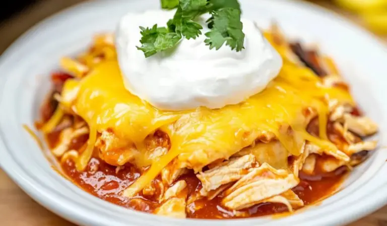 Slow Cooker Chicken and Cheese Enchiladas with Red Sauce