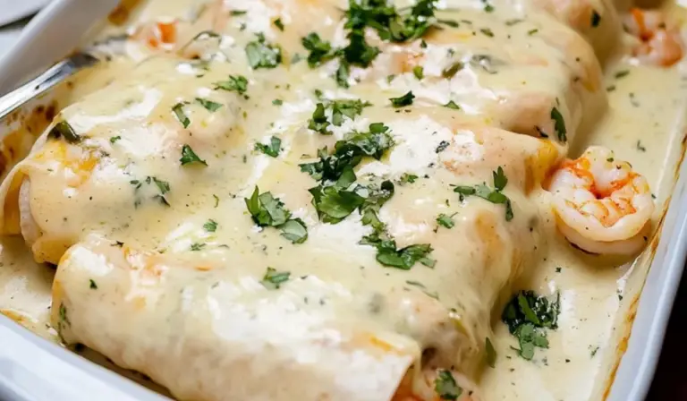 Shrimp Enchiladas with Creamy Poblano Sauce: A Flavorful and Beginner-Friendly Dish