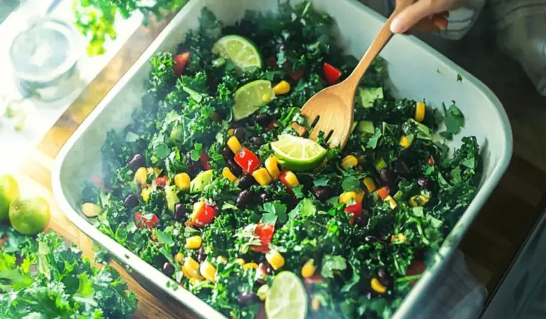 Mexican Kale Salad with Zesty Cilantro Lime Dressing: A Flavor-Packed, Beginner-Friendly Delight