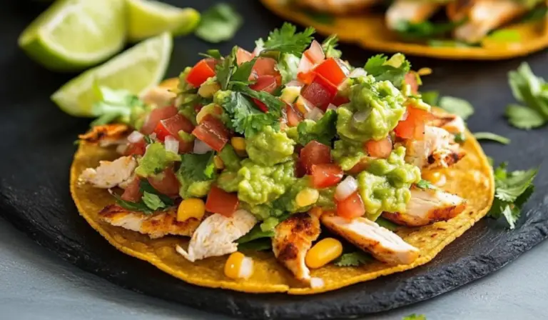 The BEST Chicken, Guacamole, and Bean Tostadas: A Beginner-Friendly Delight