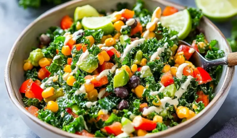 Mexican Kale Salad with Zesty Cilantro Lime Dressing: A Fresh and Flavorful Meal for Beginners