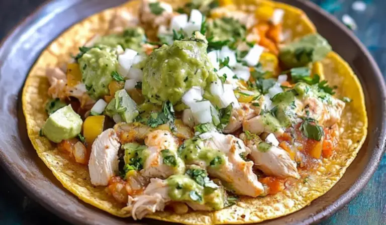 Easy Chicken Tostadas with Summer Vegetables and Avocado-Lime Salsa