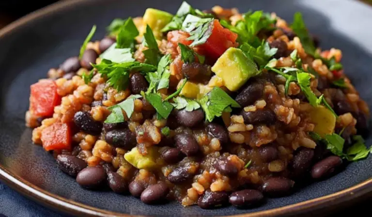 Black Beans and Rice in the Instant Pot with Fresh Avocado Salsa
