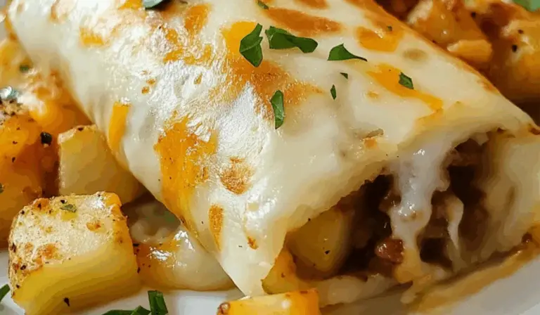 Cheesy Potato Burritos: A Comforting Meal Packed with Crispy Potatoes and Melted Cheese