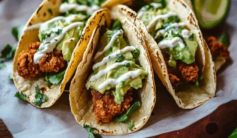Delicious Crispy Chicken Tacos with Creamy Avocado Buttermilk Ranch