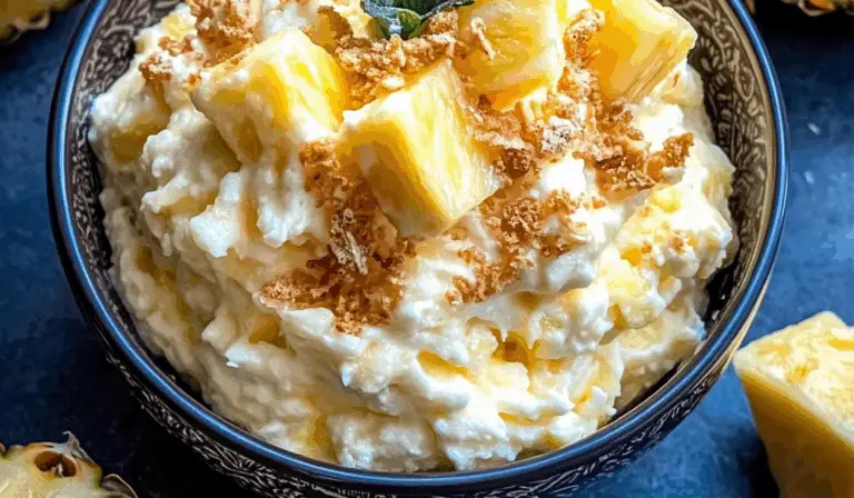 Tropical Pineapple Fluff with Pretzel Crunch – The Perfect No-Bake Dessert for All Seasons