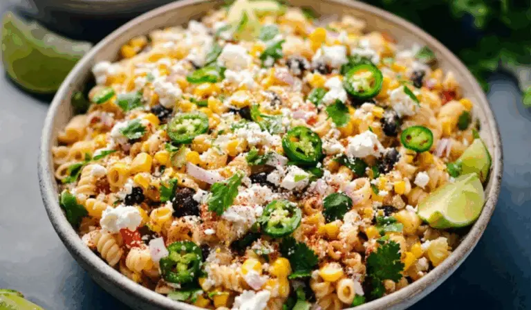 Zesty Mexican Street Corn Pasta Salad with Grilled Chicken