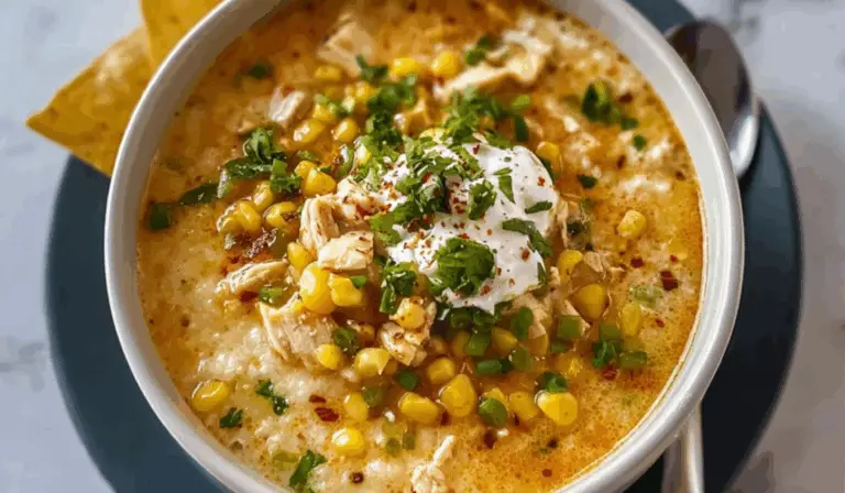 Mexican Street Corn White Chicken Chili – Creamy, Zesty, and Comforting