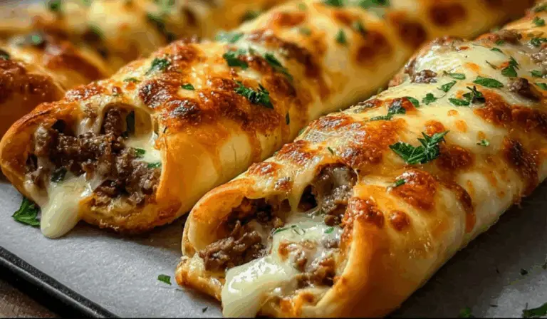 Philly Cheesesteak–Style Stuffed Cheesy Breadsticks (with Chicken or Beef)