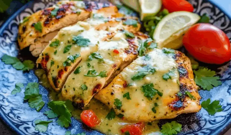 Grilled Salsa Verde Chicken with Pepper Jack Cheese: A Flavorful, Pork-Free Delight