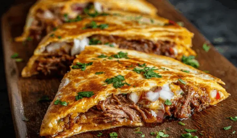 Crispy Birria Pizza Quesadilla with Slow-Cooked Beef
