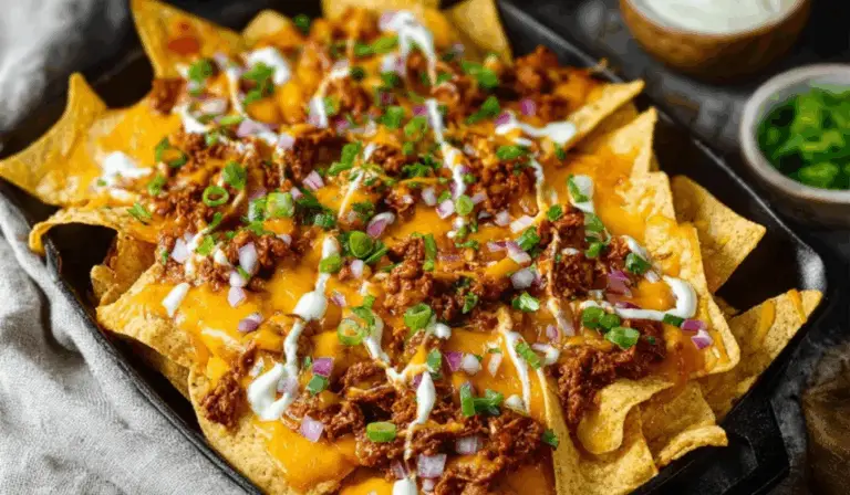 Loaded Chicken Chili Con Carne Nachos