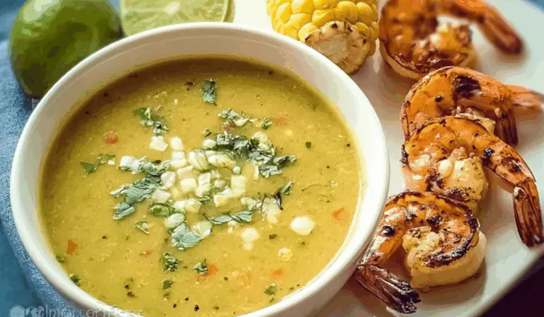 Hatch Green Chile Soup with Cilantro Lime Grilled Shrimp: A Warm, Zesty Southwest-Inspired Comfort Bowl