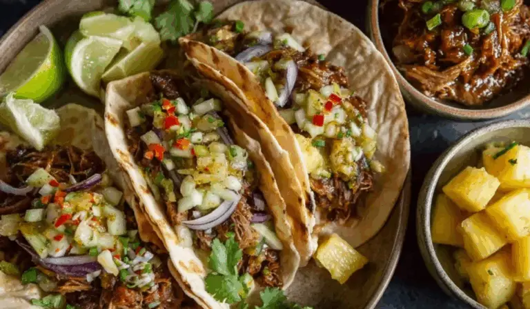 Beef Carnitas with Roasted Pineapple Habanero Sauce: A Spicy-Sweet Twist on a Classic