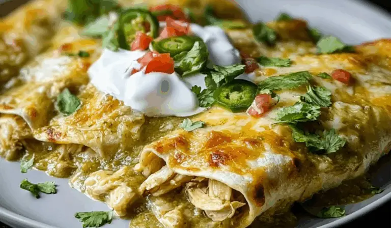 Cheesy Green Chili Chicken Enchiladas: A Creamy and Zesty Family Favorite
