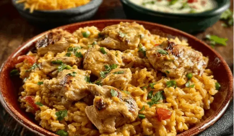 Pollo Loco: Mexican Chicken and Rice with Creamy Queso