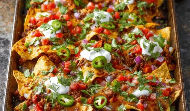 Ultimate Sheet Pan Beef Nachos (with Chicken Option)